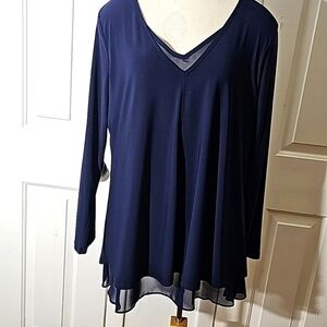 Elegant Navy Blue Women's Top